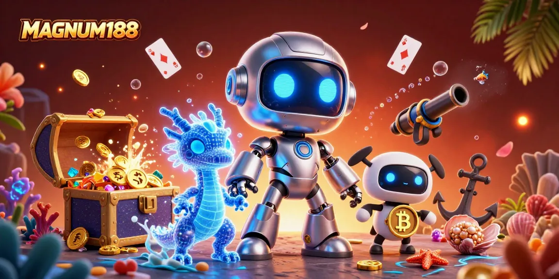 Experience thrilling wins at MAGNUM188 with engaging games depicted in vibrant 3D artwork.