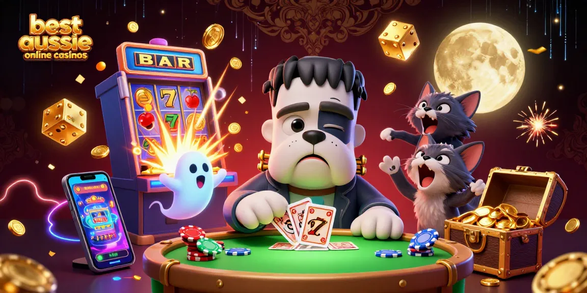 Engage with the best aussie online casinos through a thrilling 3D casino illustration showcasing lively characters.