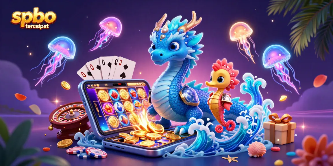 Spbo tercepat captures players' excitement with a vibrant casino scene featuring an ocean dragon and glowing elements.