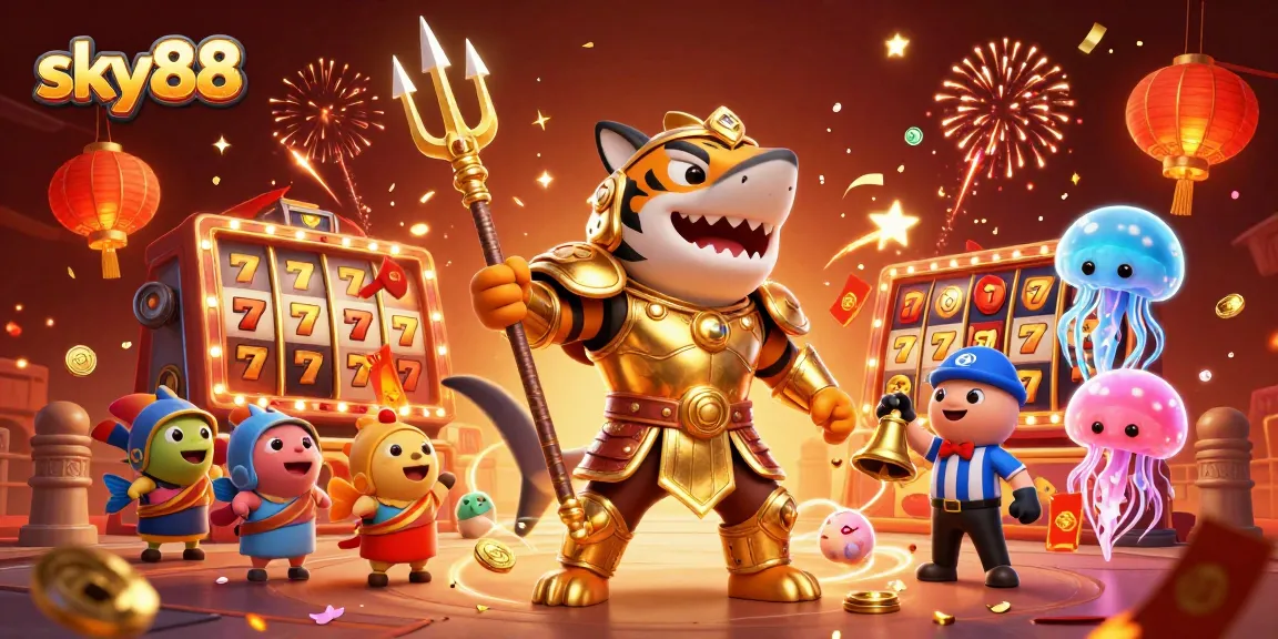 Experience thrilling gameplay at sky88 with a dynamic scene of a fierce tiger shark in an underwater casino