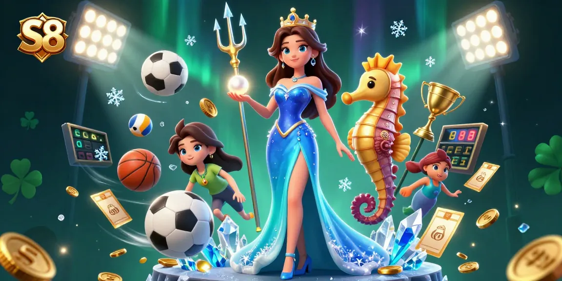 S8 offers thrilling sports betting experiences with vibrant 3D illustrations of dynamic sports elements and casino flair.