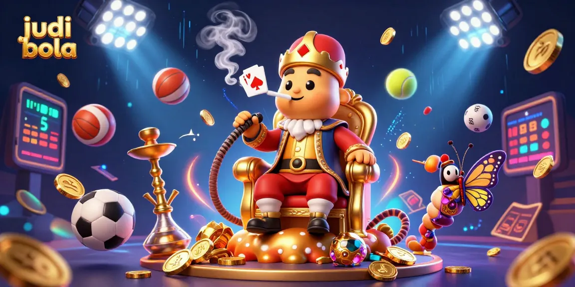 Engage in judi bola action with vibrant sports elements and a whimsical caterpillar master.