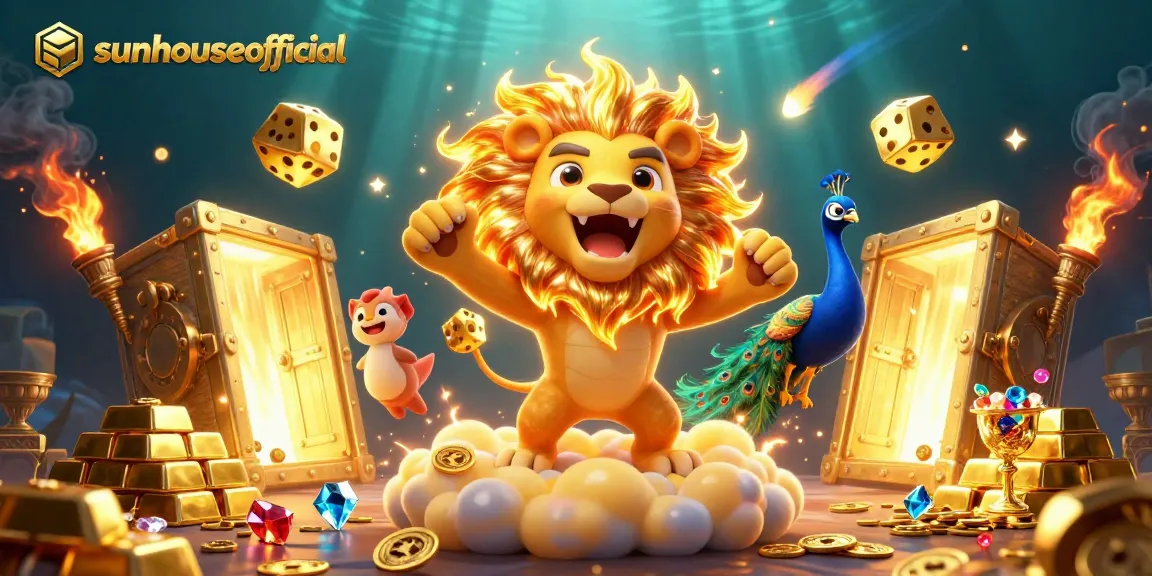 Engage with sunhouseofficial for thrilling treasures and jackpot excitement in this vibrant casino scene.