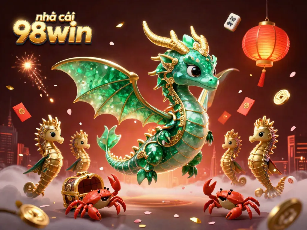 Experience the enchanting world of nhà cái 98win with a magical sea dragon and casino elements