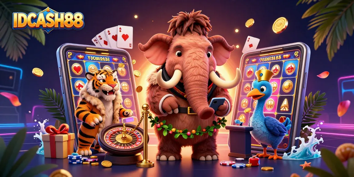 Experience thrilling gameplay at IDCASH88 with vibrant slots, exciting elements, and a fun casino atmosphere.