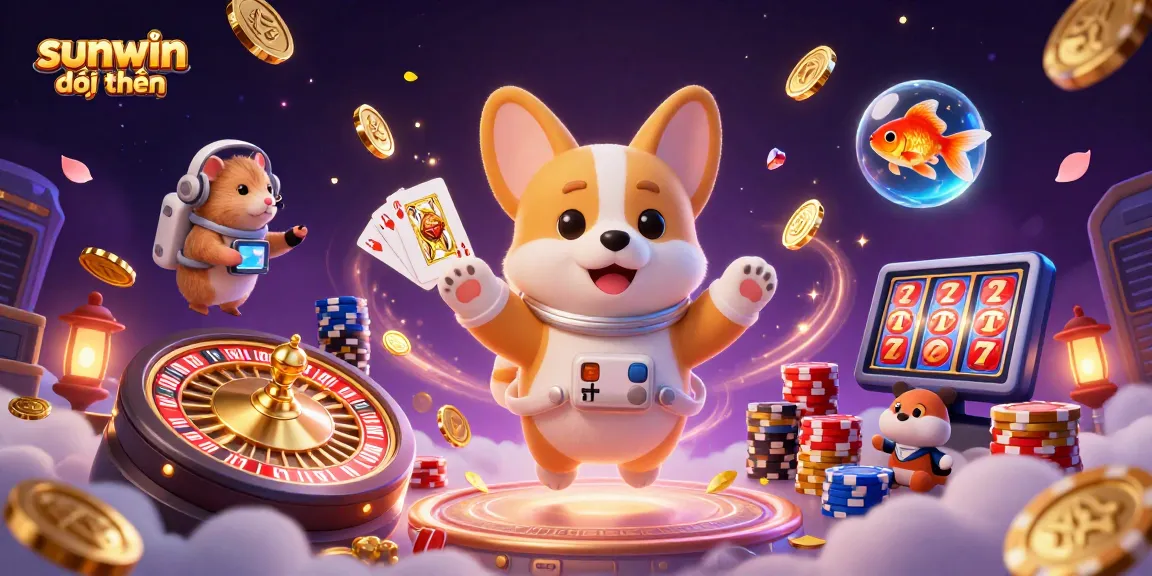 Experience exciting sunwin đổi thưởng with a vibrant 3D casino scene filled with animated characters and dynamic game elements.