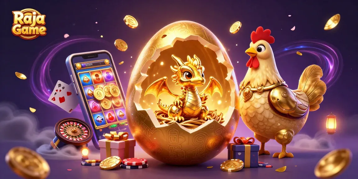 Play exciting games with Raja Game, featuring thrilling slot machines and vibrant casino elements.