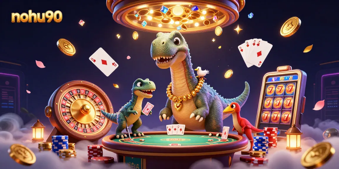 Engage with nohu90's vibrant casino scene featuring thrilling card dealing action and dynamic game elements.