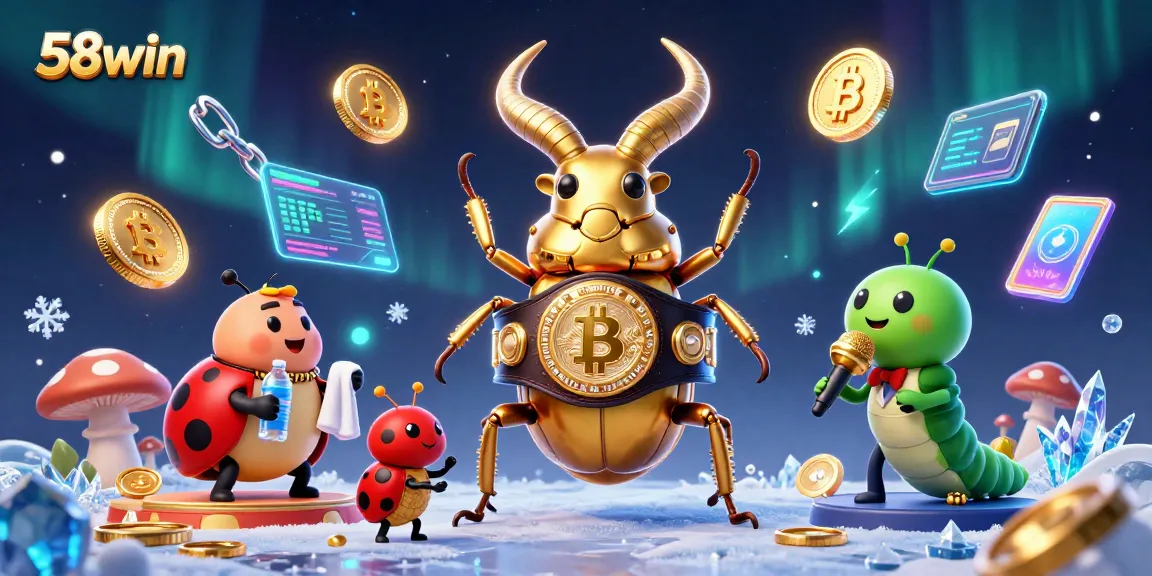 Bet on thrilling games at 58win, featuring action-packed heroes and vibrant crypto elements.