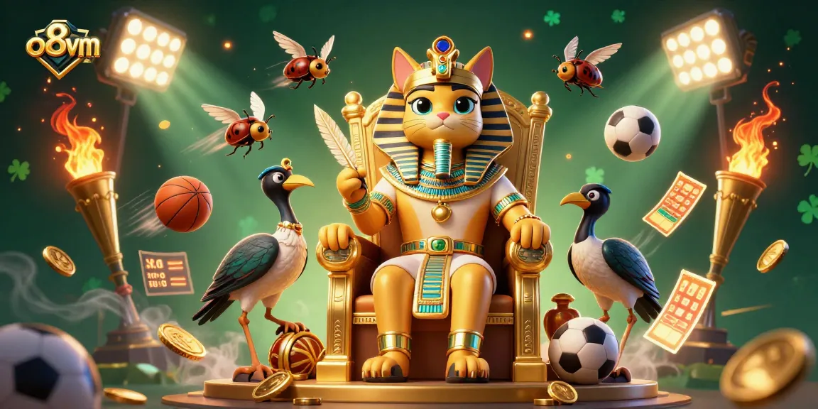 Engage in thrilling betting adventures at o8vm with a vibrant 3D Egyptian casino scene.