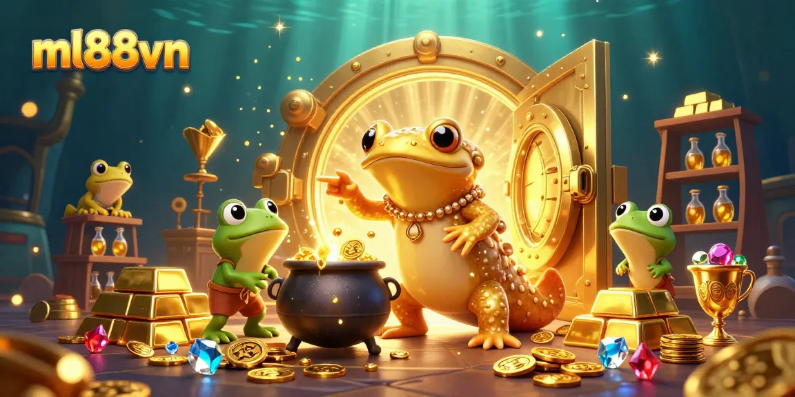 Experience the magic of ml88vn in this vibrant 3D casino scene filled with treasure and action.