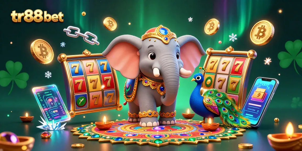 Play to win with tr88 bet in a vibrant online casino scene featuring festive characters.