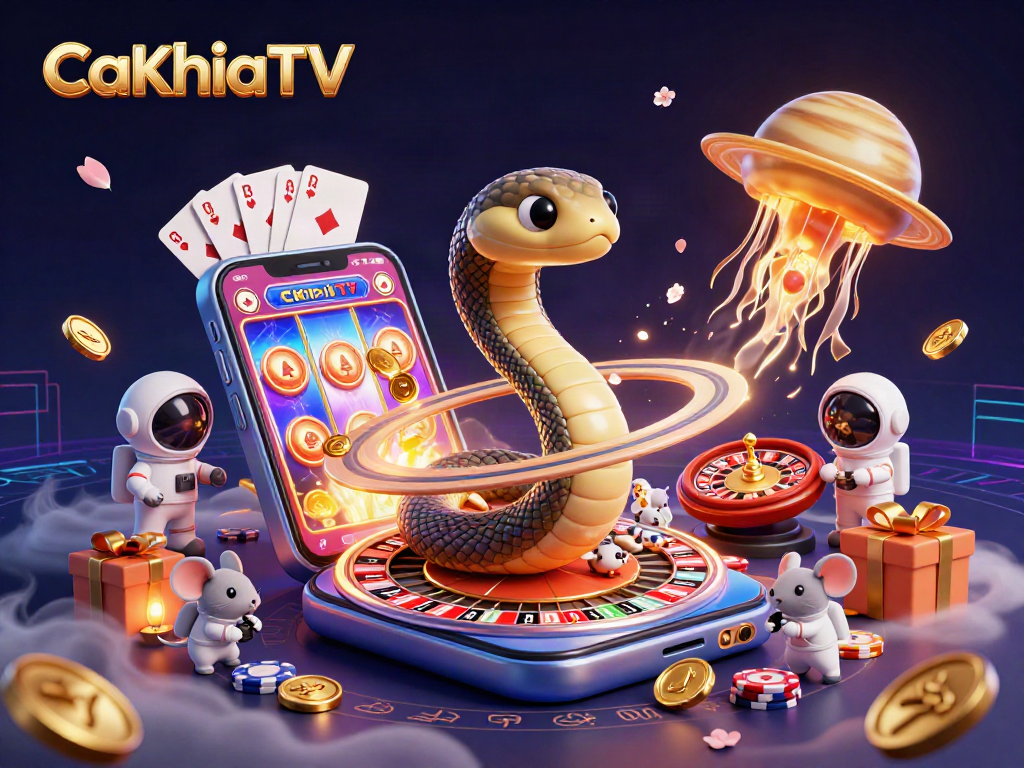 Engage with CaKhiaTV through thrilling bets on an interactive cosmic roulette scene.