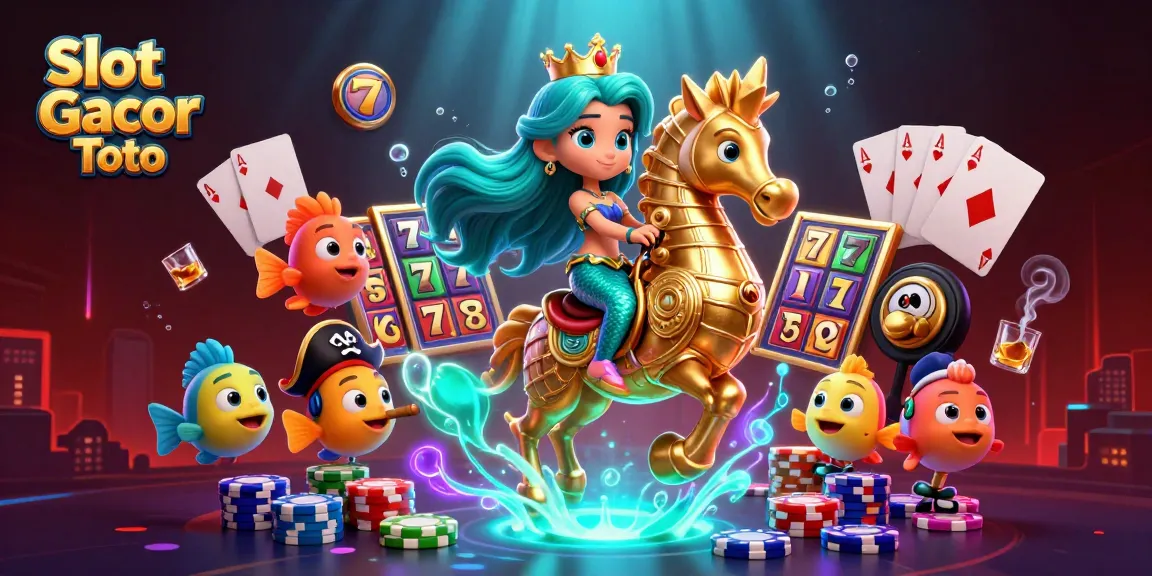 Experience thrilling gameplay action with Slot Gacor Toto amidst vibrant casino visuals and dynamic characters.