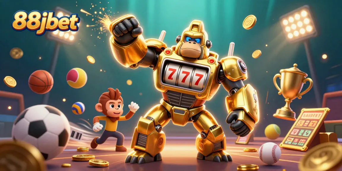 Experience thrilling action at 88jbet with dynamic sports and casino elements in a vibrant scene.