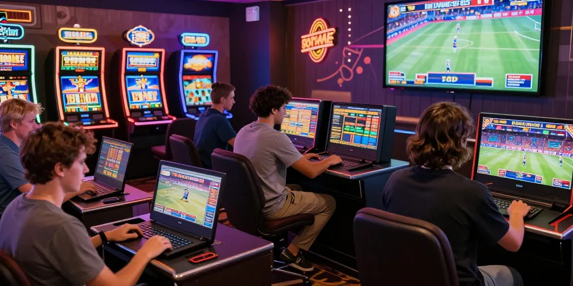 Engaged players enjoying casino pin up games and sports betting in a vibrant online gaming atmosphere.