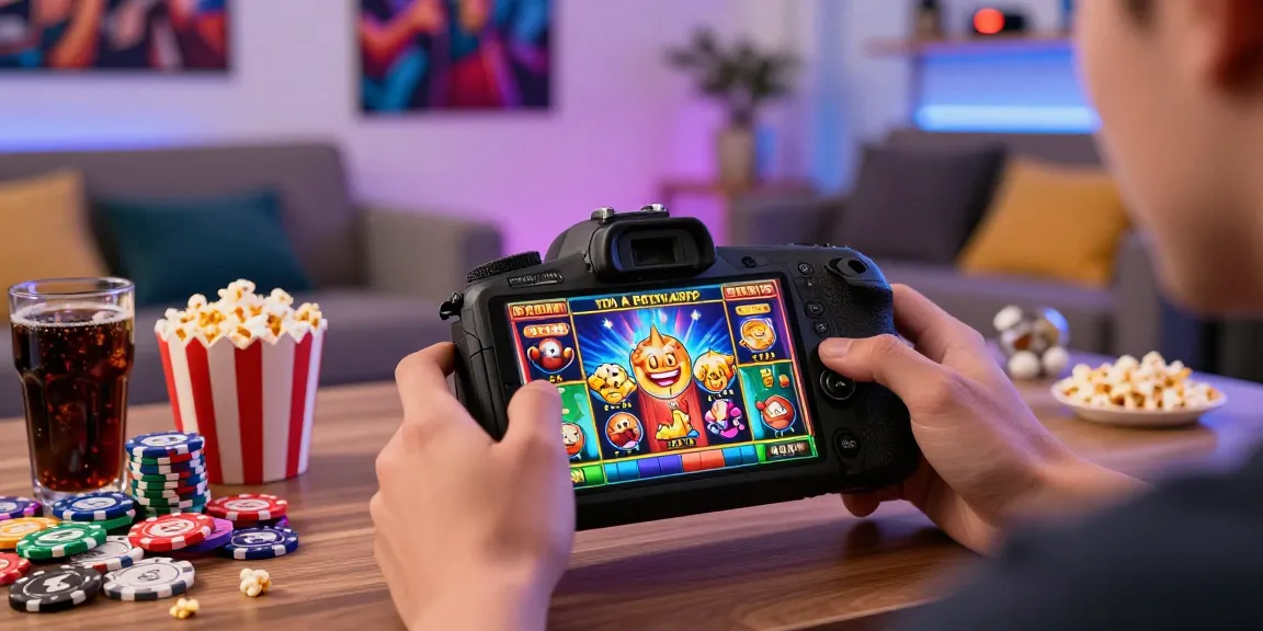 Player immersed in thrilling slot games, showcasing vibrant graphics and an energetic gaming atmosphere with deposit tanpa minimal.