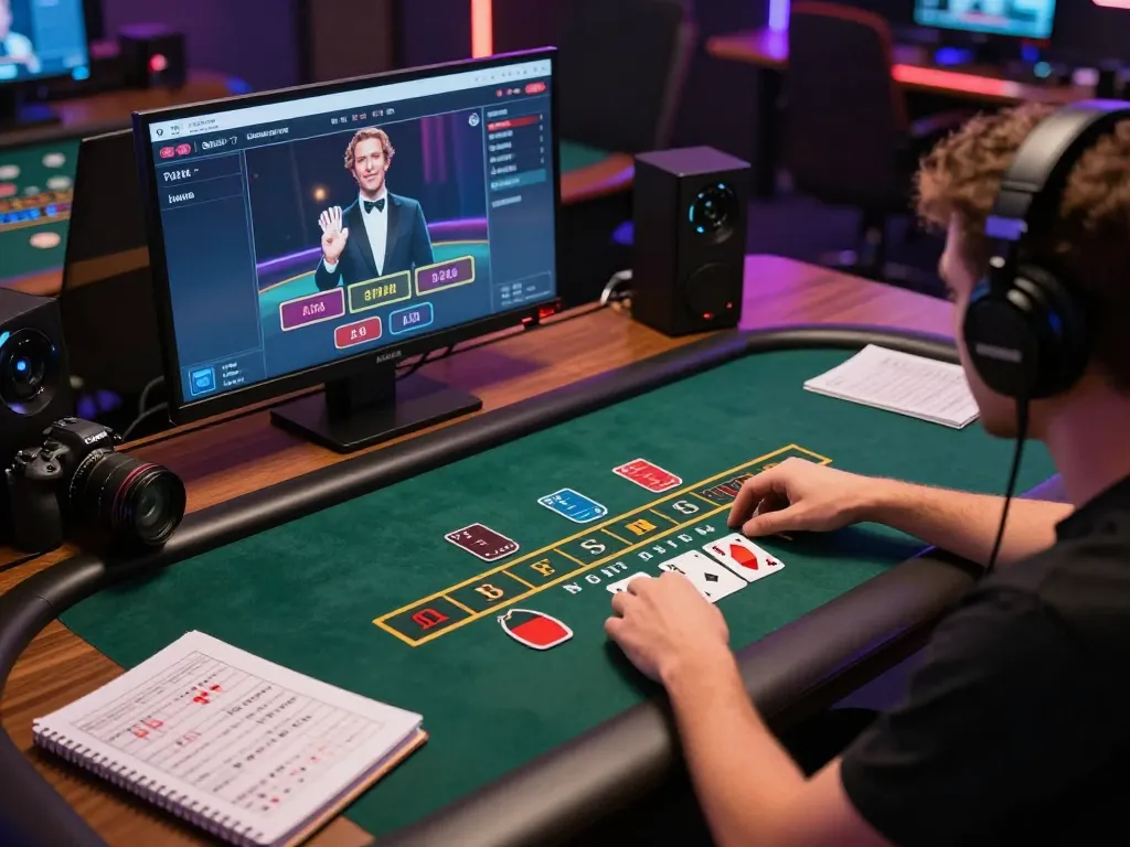 Engaged player strategizing for blackjack on B52 online casino platform, betting with focus on the screen