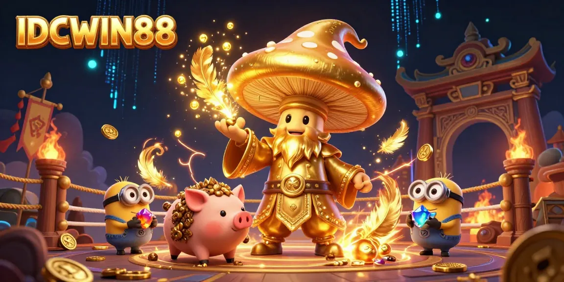 Experience the excitement of high-stakes gameplay at IDCWIN88, showcasing magical treasures and vibrant casino elements.
