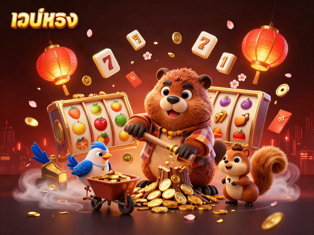 Experience the thrill of เว็บตรง with our vibrant casino-themed illustration of lively characters and game elements.
