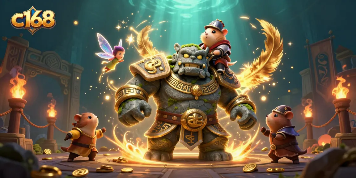 Win big with exciting c168 gameplay, featuring vibrant casino characters and dynamic elements.