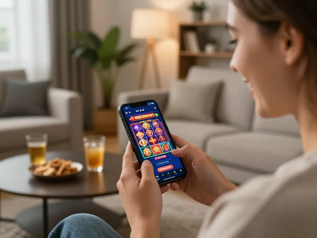 Engaging with the Wild Sultan Casino connexion on a smartphone in a cozy living room