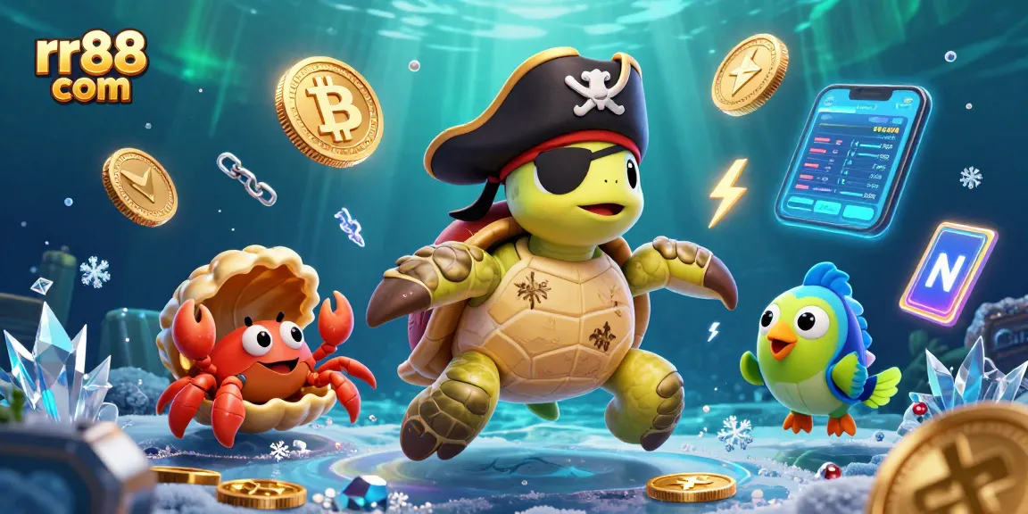 Experience thrilling gaming at rr88 com with a vibrant 3D underwater scene filled with treasure and crypto elements!
