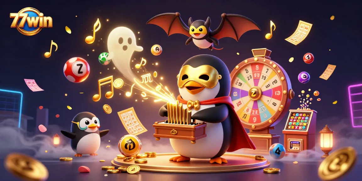 Experience the 77win thrill as you explore a vibrant casino adventure with animated characters and lively game elements.