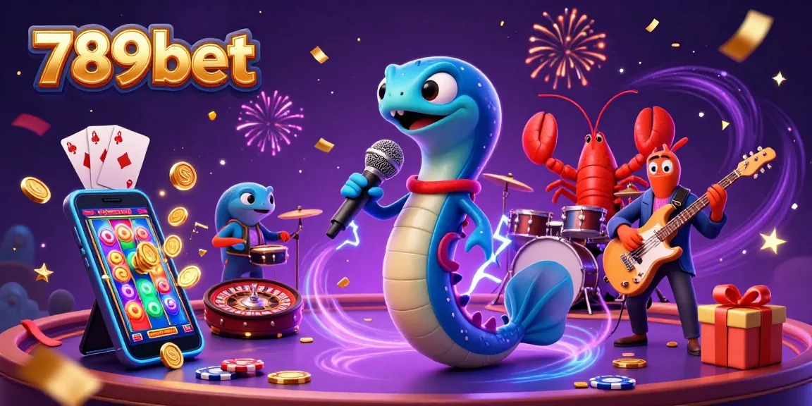 Experience the excitement of 789bet with a vibrant underwater casino scene featuring an electric eel DJ.